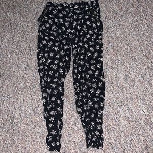 F21 floral joggers
